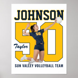 Poster Joueur de volley-ball Numéro Photo personnalisée S