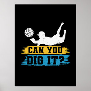 Poster Joueur de volley-ball   Pouvez-Vous Le Creuser ?