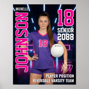 Poster Joueur de volley-ball senior Photo personnalisée S