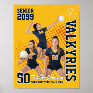 Poster Joueur de volley-ball senior Photo personnalisée S