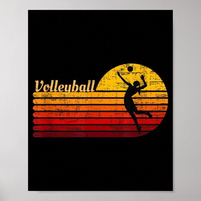 Poster Joueur de volley-ball vintage (Devant)