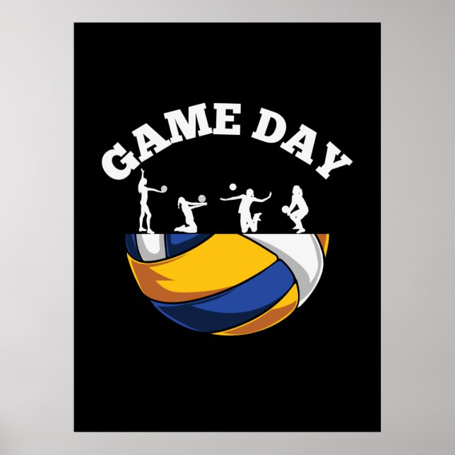 Poster Joueur de volley-ball | Volley-ball Jour Jeu (Devant)