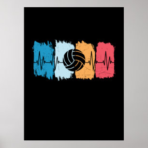 Poster Joueur de volley-ball Volleyball Heartbeat