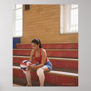 Poster Joueur de volleyball avec le volleyball