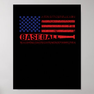 Poster Joueur d'équipe vintage USA juillet 4 américain