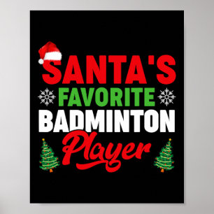 Poster Joueur favori de Père Noël amusant Noël