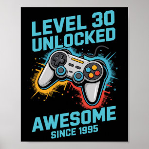 Poster Joueur Niveau 30 Débloqué 30ème Anniversaire