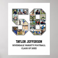 Joueur Numéro 58 Équipe sportive senior Collage ph