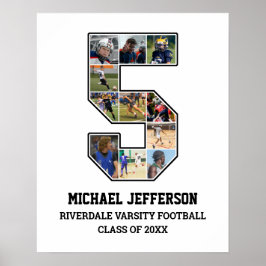 Poster Joueur Numéro 5 Équipe sportive senior Collage pho