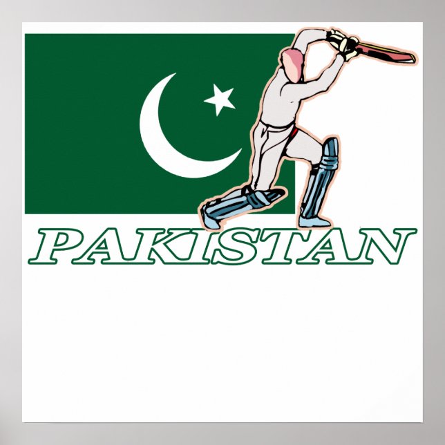Poster Joueur pakistanais de cricket (Devant)