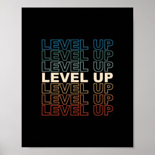 Poster Joueur Rétro Niveau Supérieur Amateur de Jeux Vidé
