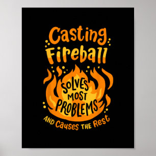 Poster Joueur Rpg Drôle Nerdy Casting Firell Résout La Pl