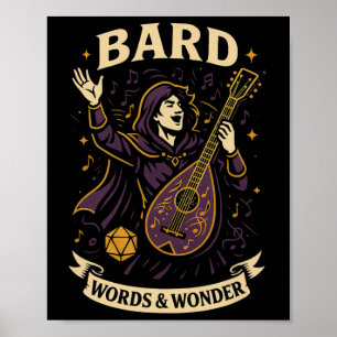 Poster Joueur Rpg Rd D20 Dés Nerdy Geek Hommes Femmes Enf