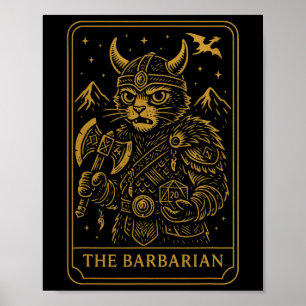 Poster Joueur Rpg Rrian D20 Dés Drôle Geek Chat Hommes Fe