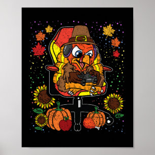 Poster Joueur Thanksgiving Jour jeu vidéo Joueur