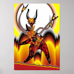 Poster Joueurs de guitare du feu de série d'espace