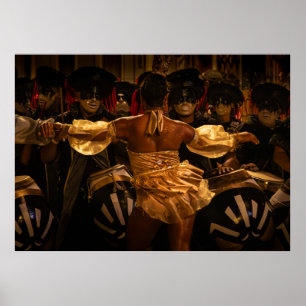 Poster Joueurs de tambour Candombe et vedette pendant le