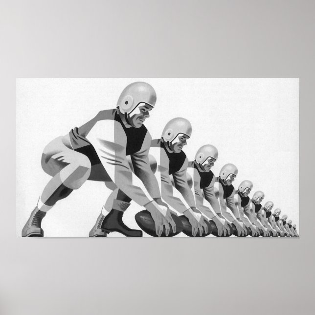 Poster Joueurs vintages De Football, Quarterback (Devant)