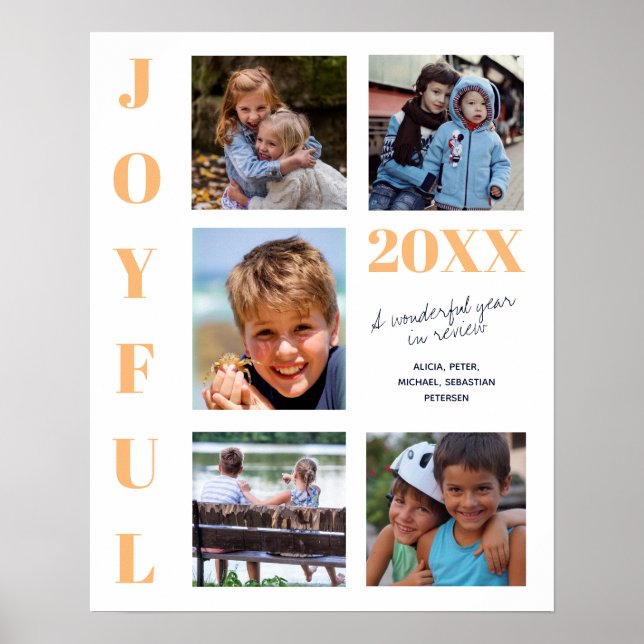 Poster JOUEUSE année en revue 5 Photo Collage Famille (Devant)