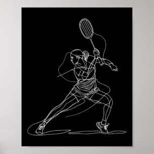 Poster Joueuse de badminton Dessin Jeu de navette pour G