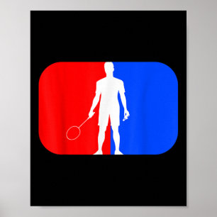 Poster Joueuse de badminton Enfants Hommes Femmes Smash B