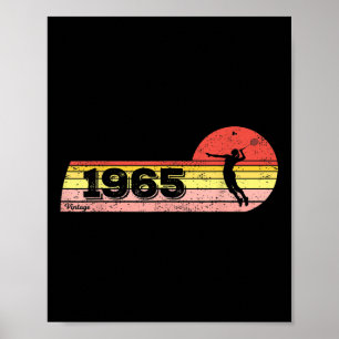 Poster Joueuse de badminton Née en 1965 Anniversaire Vint