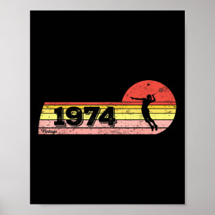 Poster Joueuse de badminton Née en 1974 Anniversaire Vint