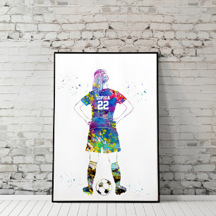 Poster Joueuse de football 