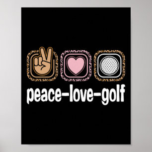 Poster Joueuse de Golf Imprimé Léopard Femmes Filles Enfa