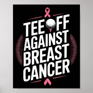 Poster Joueuse de golf sensibilisation au cancer du sein