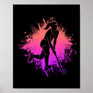 Poster Joueuse de hockey sur gazon Hockey Filles Hockey D