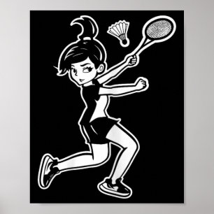 Poster Joueuse de la navette de badminton