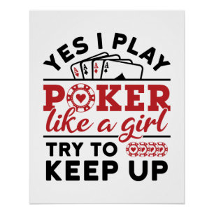 Poster Joueuse de poker Les femmes jouent au poker comme 