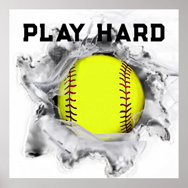 Poster Joueuse de softball (Devant)