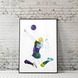 Poster Joueuse de volley-ball féminine