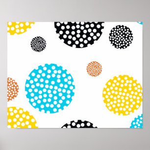 Poster Joueuse, tendance, cool, amusante, cercles pointil