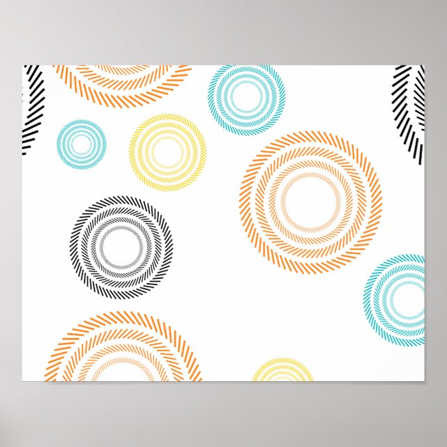Poster Joueuse, tendance, cool, moderne, cercles simples (Devant)
