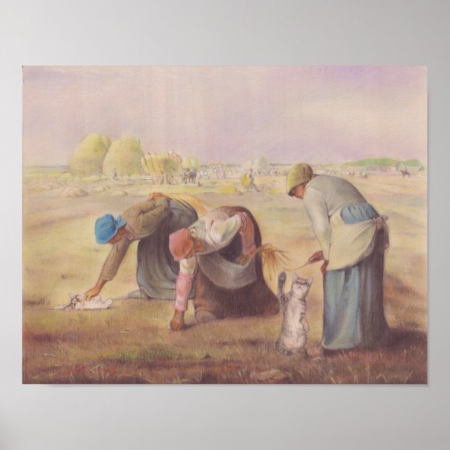 Poster Jouez avec les chat Jean-François Millet (Devant)