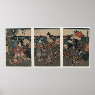 Poster Jouir d'un jardin de pivoines