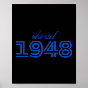 Poster Jour 76 Israël - 1948 Am Israel Chai - Jewish