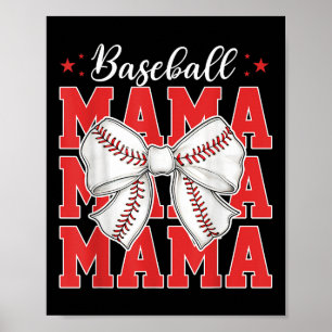 Poster Jour Baseball Maman Baseball Mère Mama Coquett