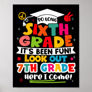 Poster Jour De 6E Année Diplômée Garçons Filles Ki