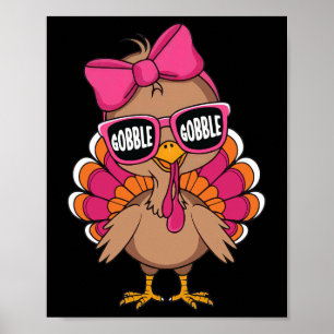Poster Jour de dinde à gobbler Bonne Action de grâce Tout
