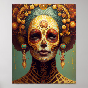 Poster Jour De La Femme Morte Du Crâne De Sucre