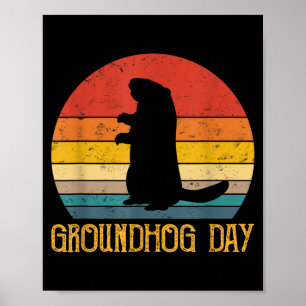 Poster Jour de la marmotte Marmottes Drôle Rongeur Amateu