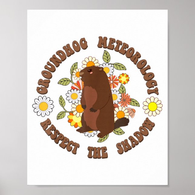 Poster Jour de la marmotte Respecter La Météorologie Rétr (Devant)