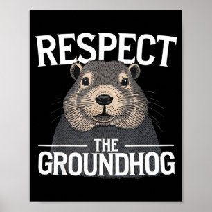 Poster Jour de la marmotte Respectez la marmotte _1