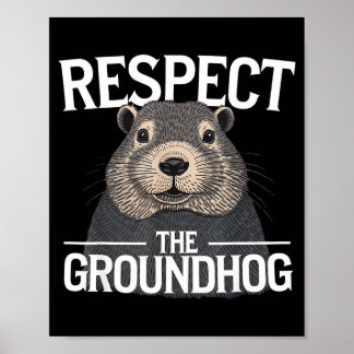 Poster Jour de la marmotte Respectez la marmotte _1
