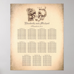 Poster Jour de la mort du crâne Deux Mariages assis