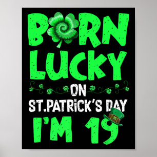 Poster Jour de la Saint Patrick 19e anniversaire garçon f